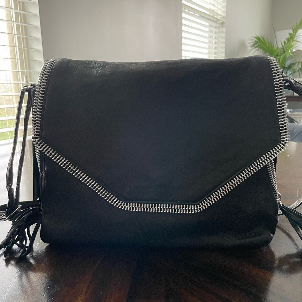 NWT Day & Mood Black Leather Halo Crossbody